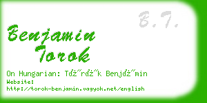 benjamin torok business card